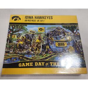 Iowa Hawkeyes 500 piece Game Day at the zoo puzzle 28'' x 10 1/2''